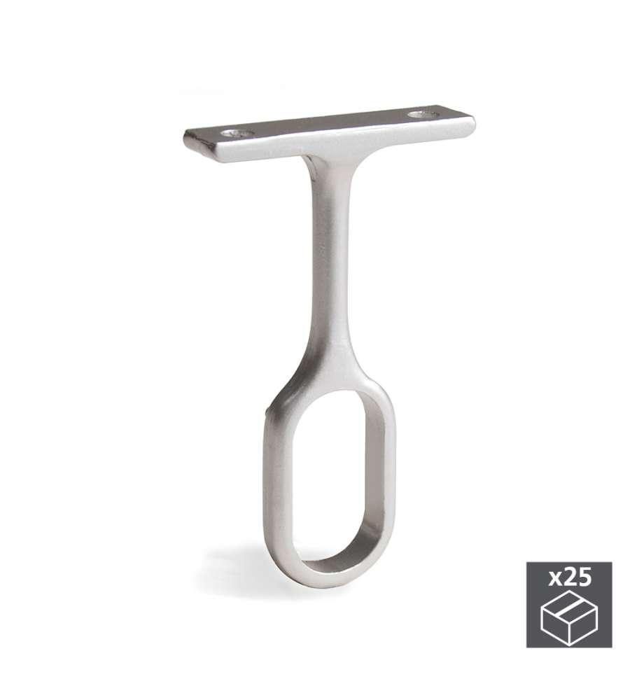 Emuca Supporto centrale per appendiabiti da armadio, Zama, Grigio metallizzato, 25 u.