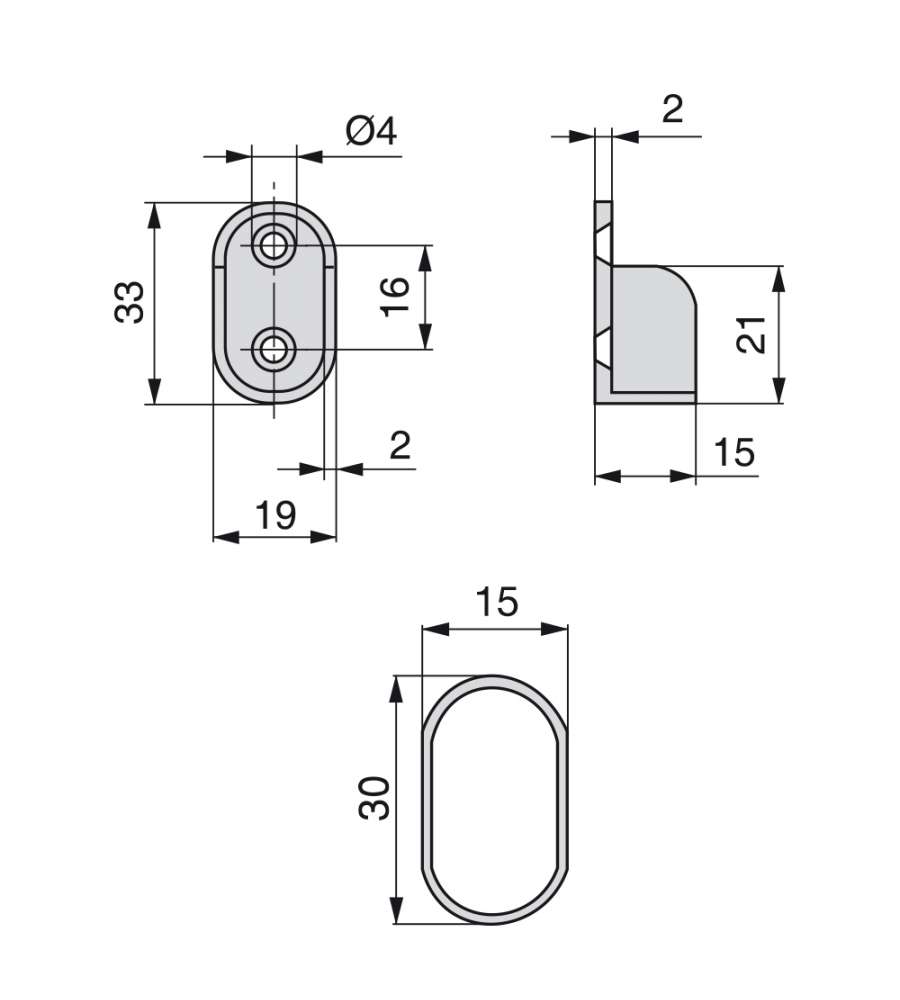 Kit bastone appendiabiti rotondo Emuca per armadio, diametro 28 mm,  lunghezza 950 mm, colore Grigio Metallizzato