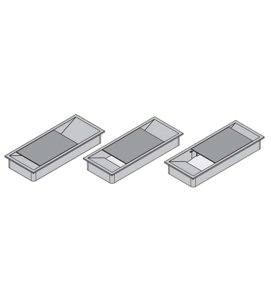 EMUCA - Tappo Passacavi Rettangolare 269x80mm Da Incasso In Scrivania /  tavolo, Organizzatore Cavi Per Mobile, Alluminio Anodizzato, Set Di 5 -  ePrice