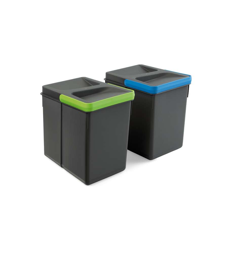 Emuca Contenitori per cassetti da cucina, altezza 216 mm, 2x6L, Grigio antracite