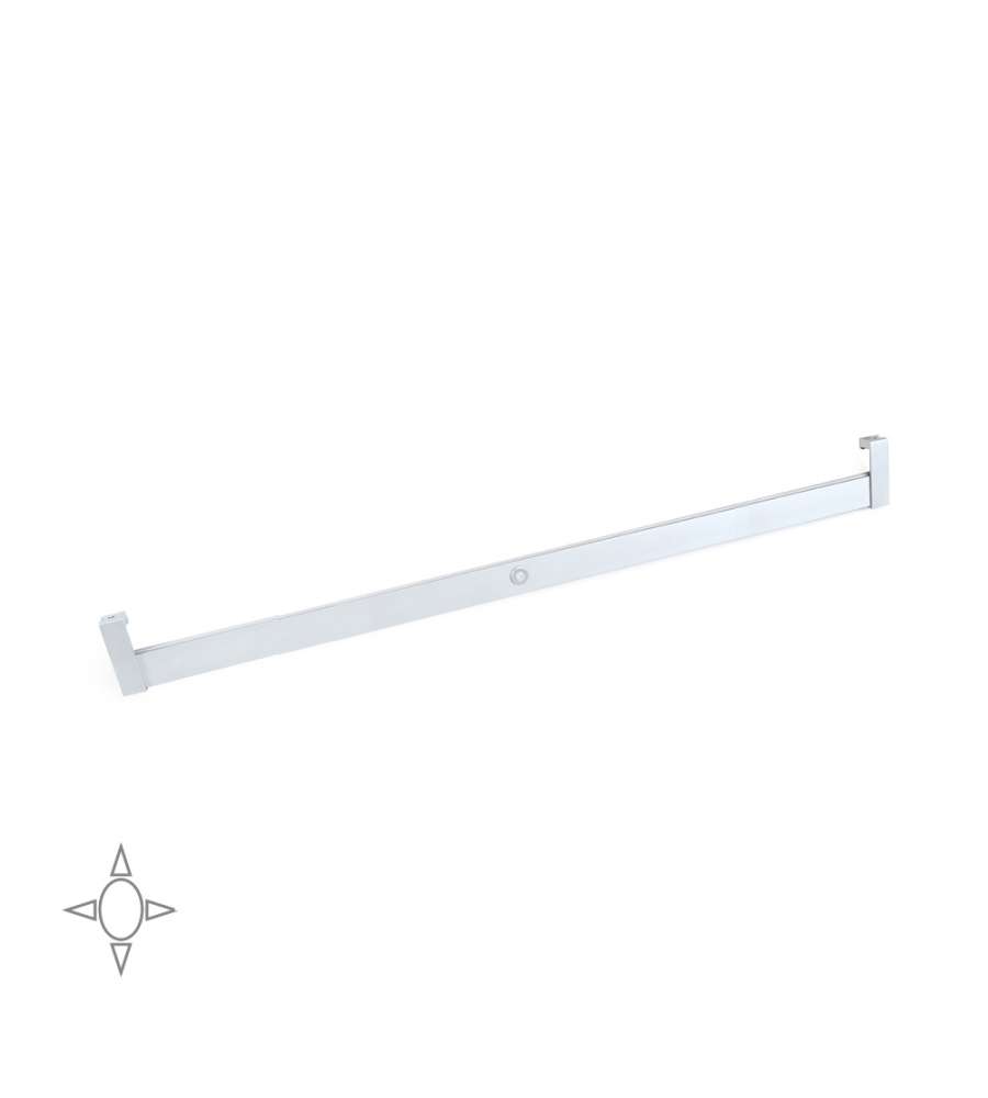Emuca Barra appendiabiti per armadi con luce LED, regolabile 858-1.008 mm, 4,8 W-12V DC, Anodizzato opaco
