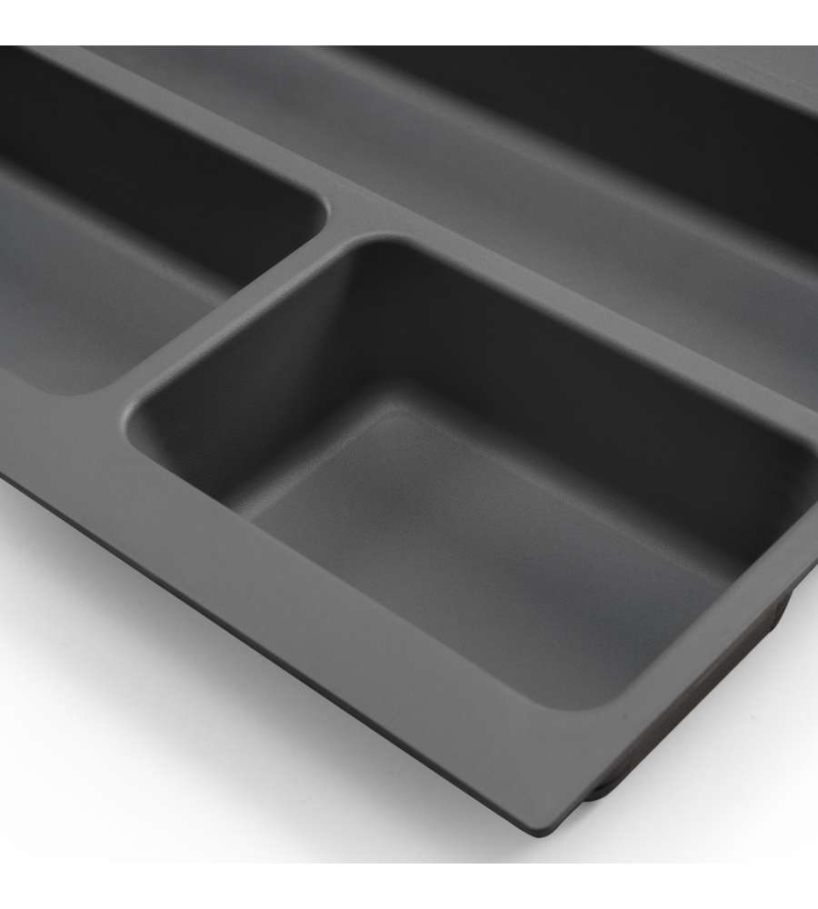 Portaposate Optima per cassetto da cucina Vertex/Concept 500, modulo 900 mm, Spalle 16mm, Plastica, grigio antracite