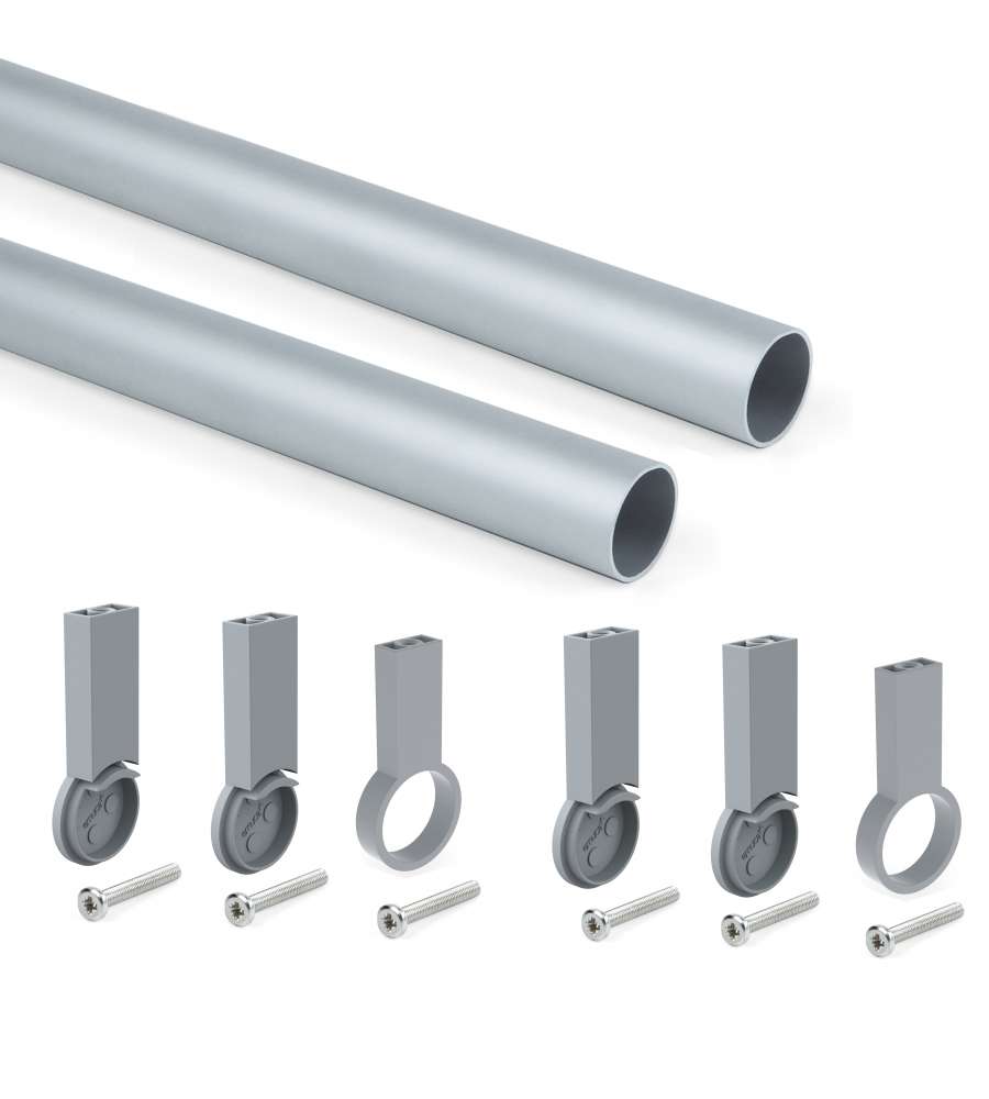 Emuca Kit tubo per armadio rotondo D28 OpacoPACO 5,5 X 9,5 X 85