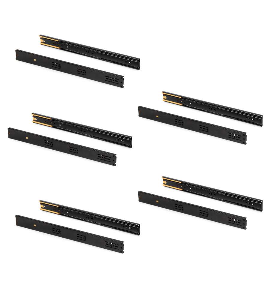 Emuca Guide A Sfere  Per Cass. Soft H45X400 Mm Nero