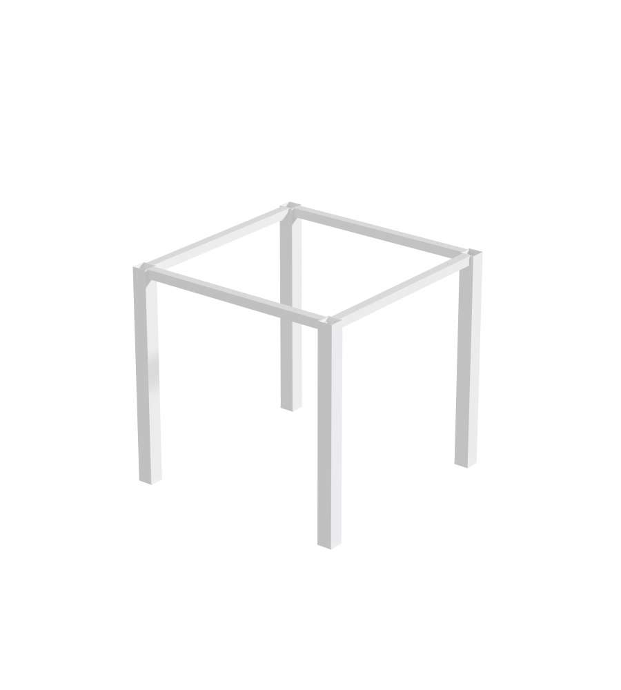 Emuca Gambe quadrate e struttura tavolo,50x50mm Verniciato bianco 750x750 mm