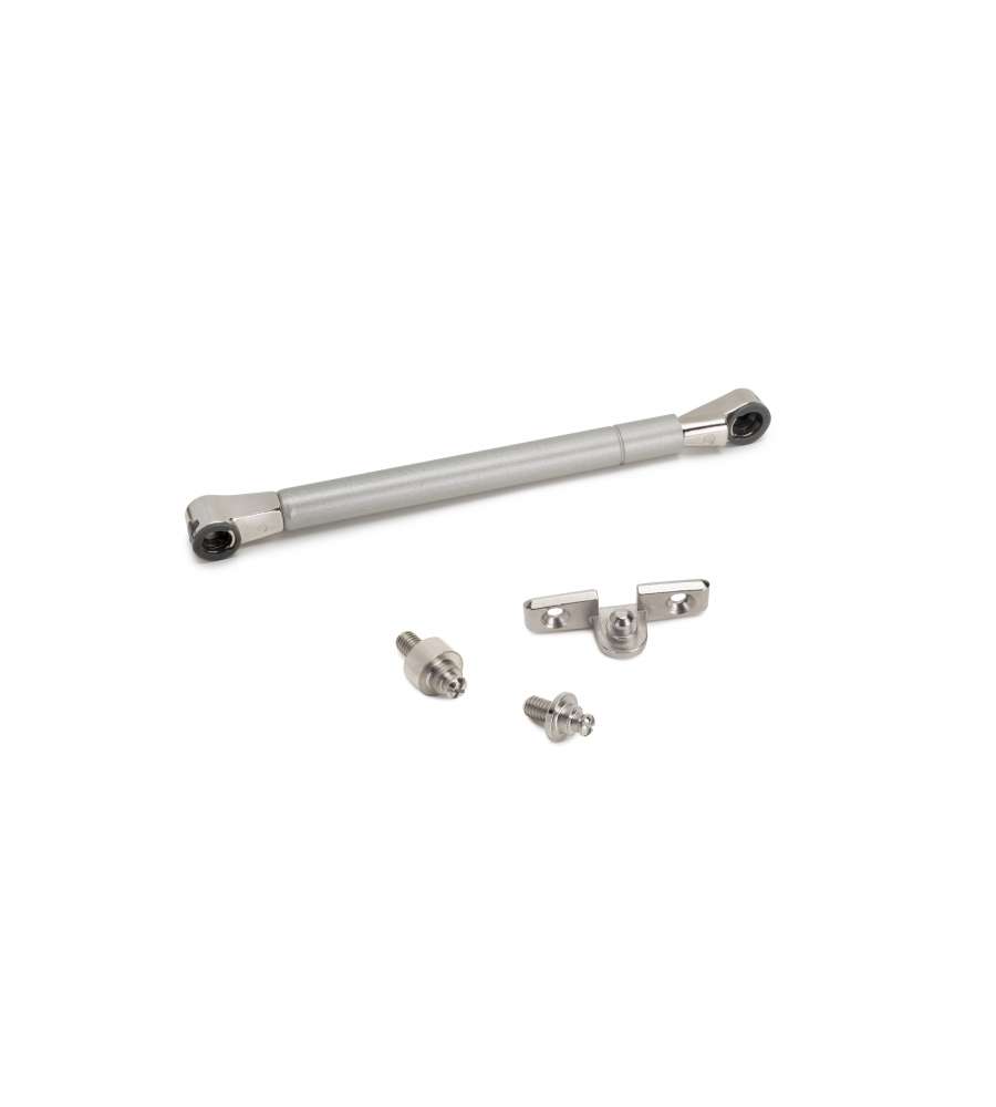 Emuca Pistone diametro 12 Thin con agganci per ante a ribalta, 80, Verniciato nichel opaco, Acciaio e Tecnoplastica