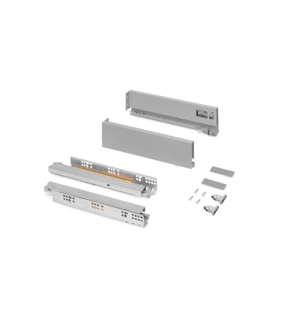 Emuca Cassetto esterno Vertex 40 kg altezza 93 mm, Profondit:350, Verniciato alluminio, Acciaio.