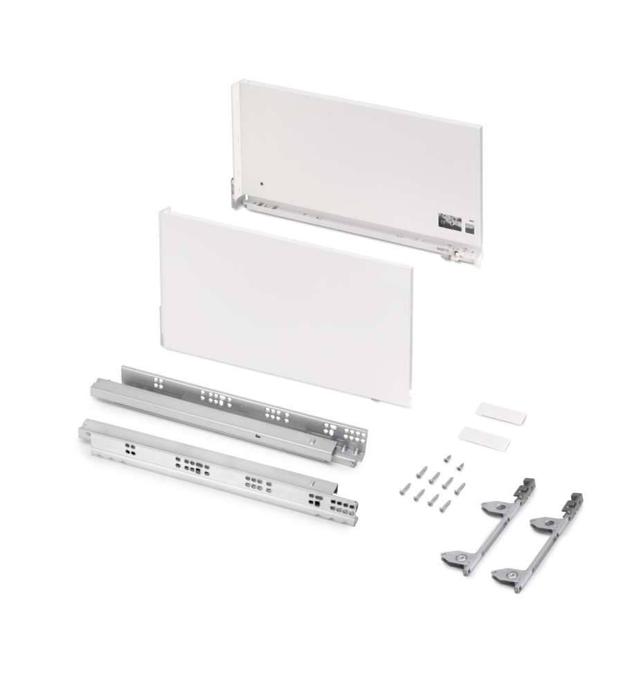 Emuca Cassetto esterno Vertex 3D 60 kg altezza 242 mm, profondit 450 mm, Verniciato bianco, Acciaio 1 UN