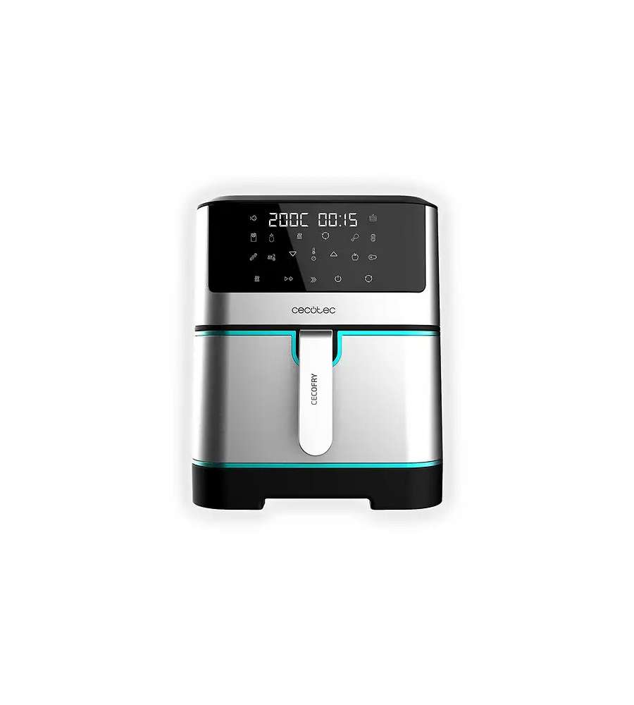 Cecotec Friggitrice ad Aria 1800W 8 Litri Inox Nero Design Compatto