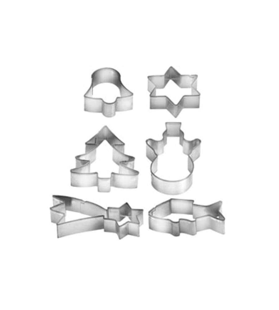 Tala Set Di 6 Tagliabiscotti In Plastica – Doppio Bordo (Liscio E Frastagliato), Dimensioni Da 49 A 88 Mm, Confezione In Scatola Riutilizzabile