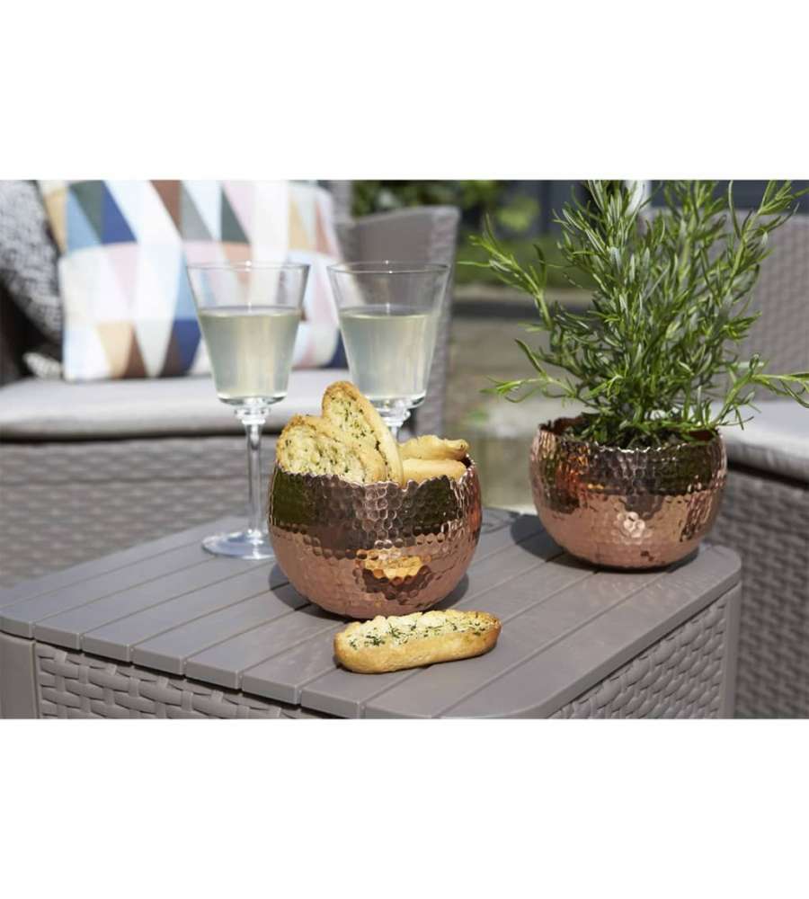 Keter Tavolino da Giardino Luzon in Vimini Arrotondato Cappuccino
