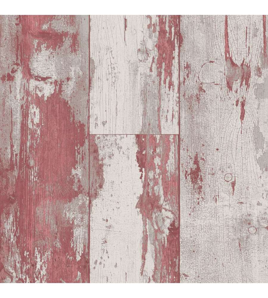 DUTCH WALLCOVERINGS Carta da Parati Legno Rosso e Beige