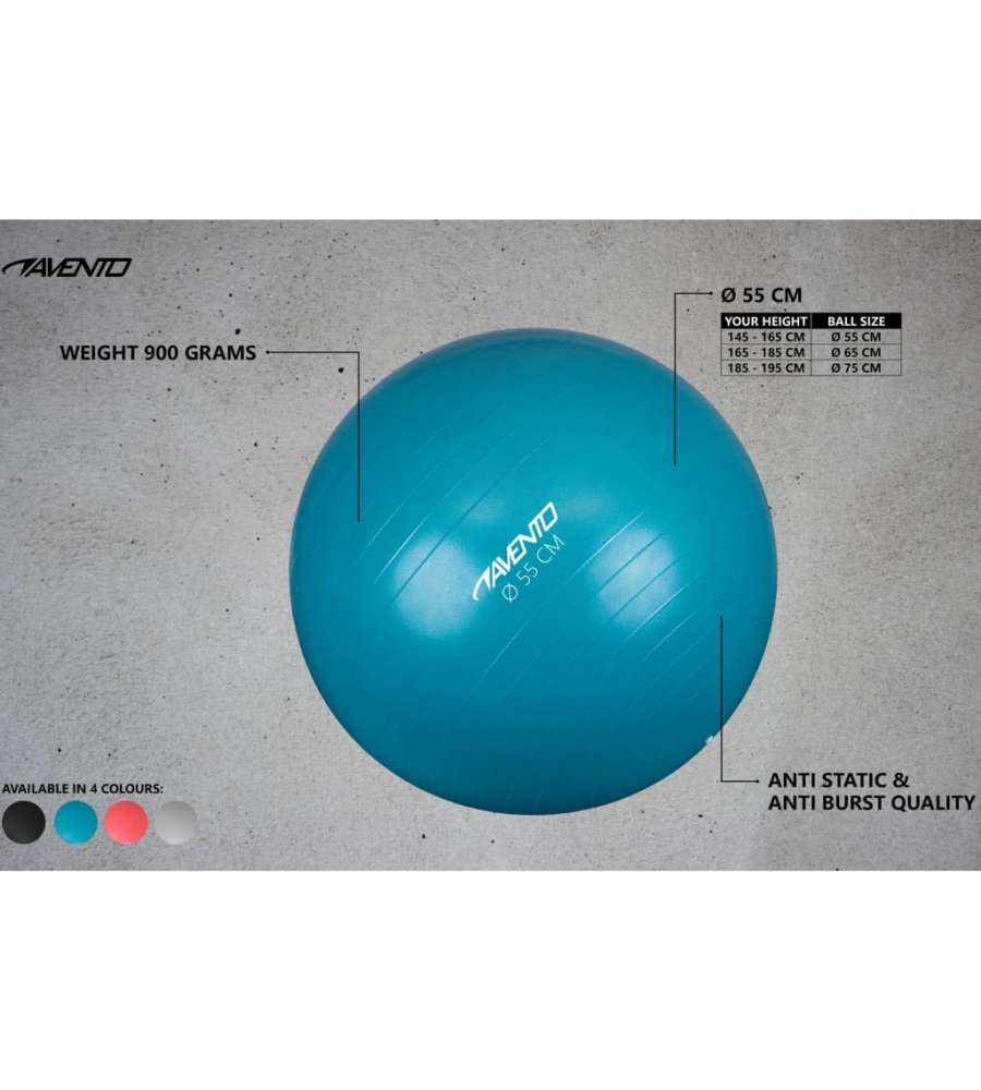 Avento Palla per Fitness/Palestra Diametro 55 cm Blu