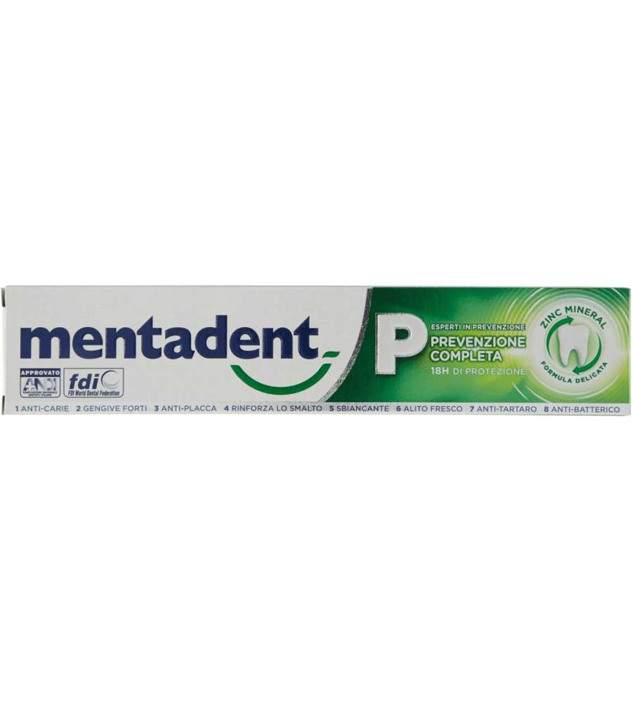 Mentadent Dentifricio P 75 ml - Igiene orale adulti - Formula con zinco