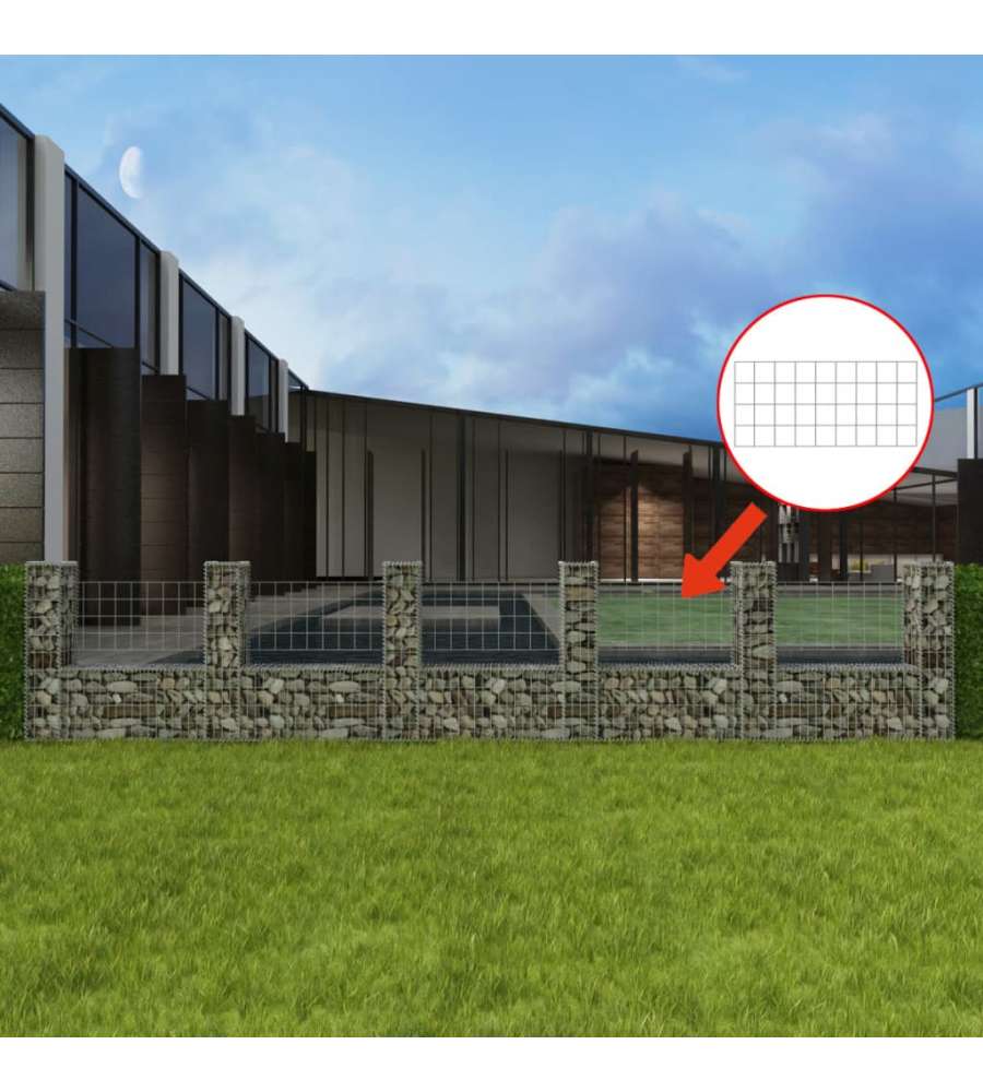 Gabbione in Rete ad U in Acciaio Zincato 570x20x100 cm