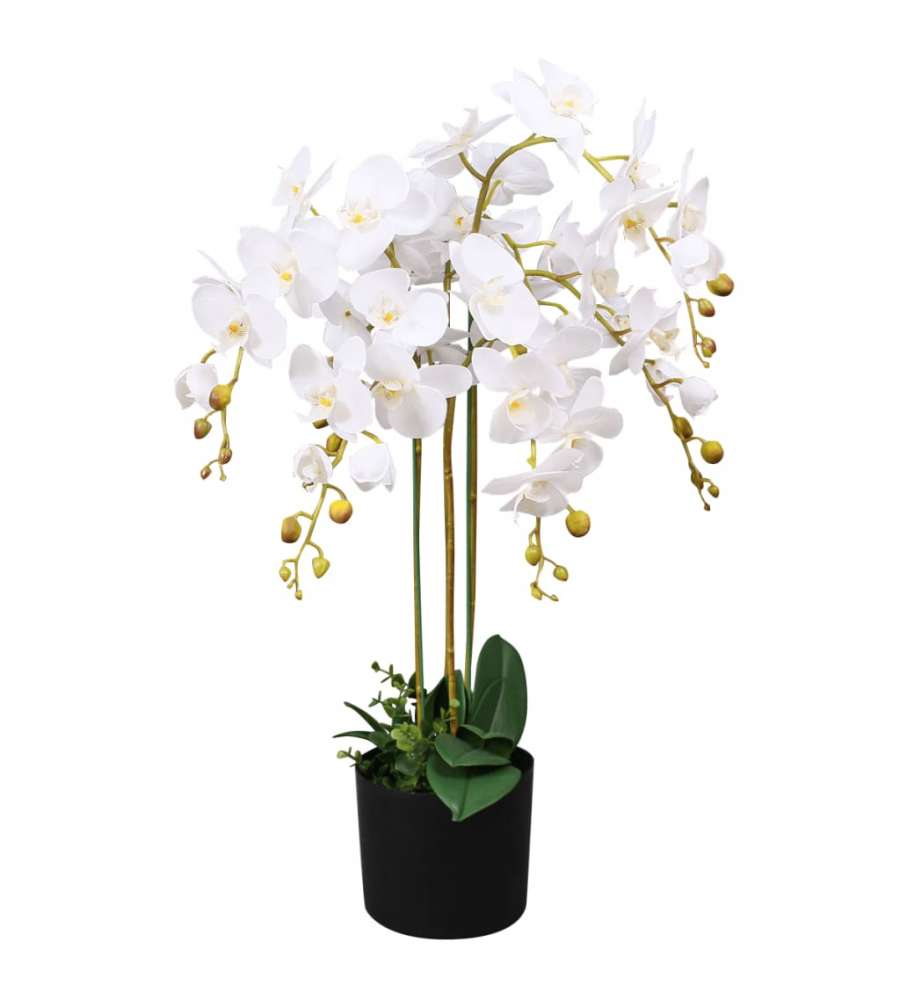 Orchidea Artificiale Con Vaso75 Cm Bianca