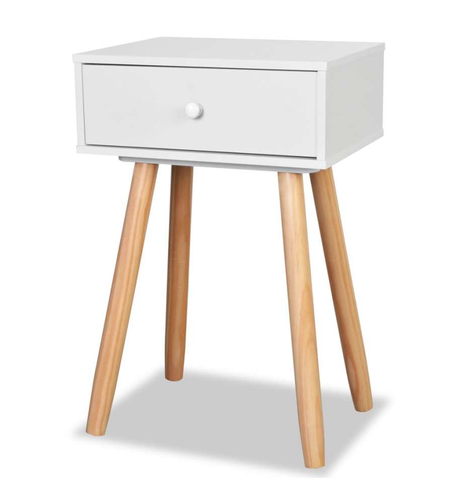 vidaXL Comodini Set 2 pz in Massello di Pino Bianchi 40x30x61 cm - Design Retr - Perfetti per Camera da Letto e Soggiorno