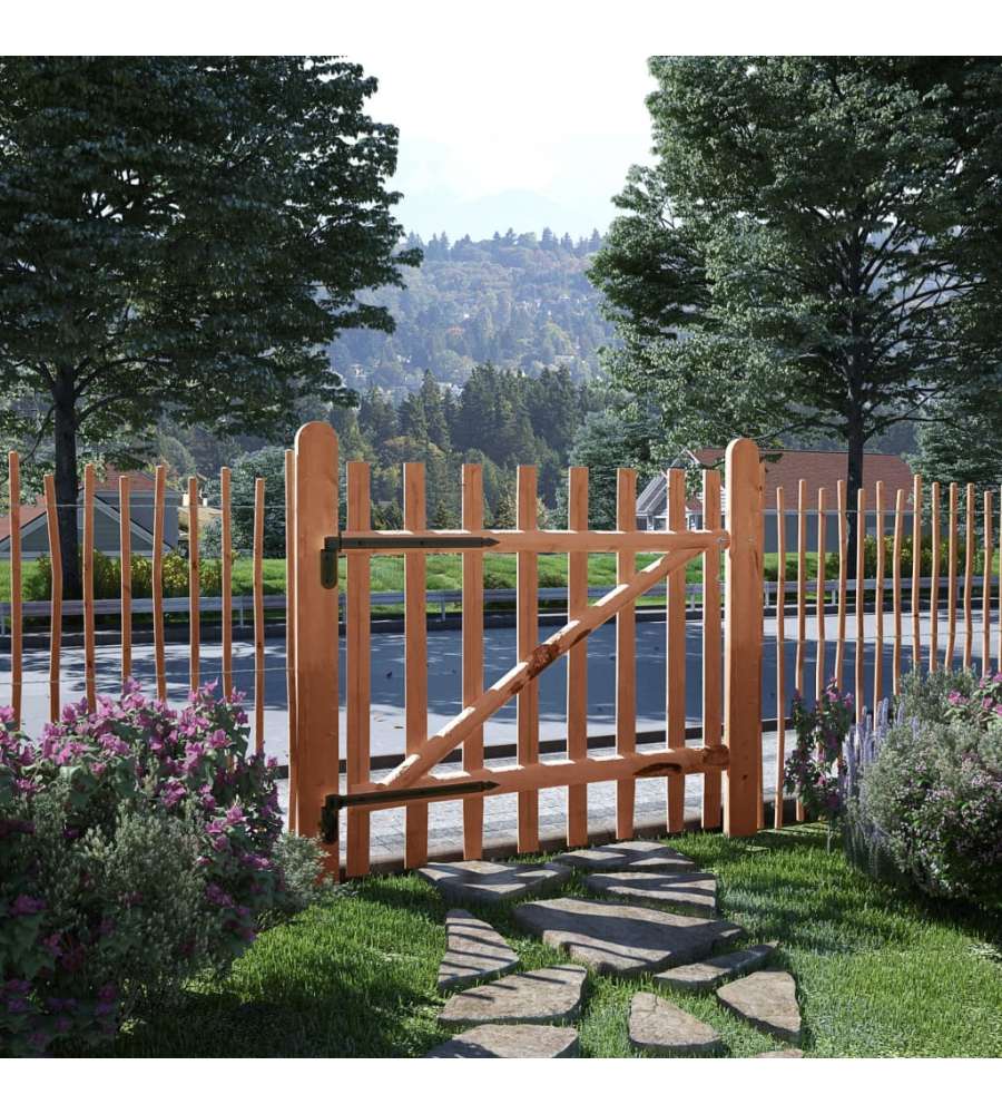 Cancello Singolo in Legno di Nocciolo Impregnato 100x90 cm