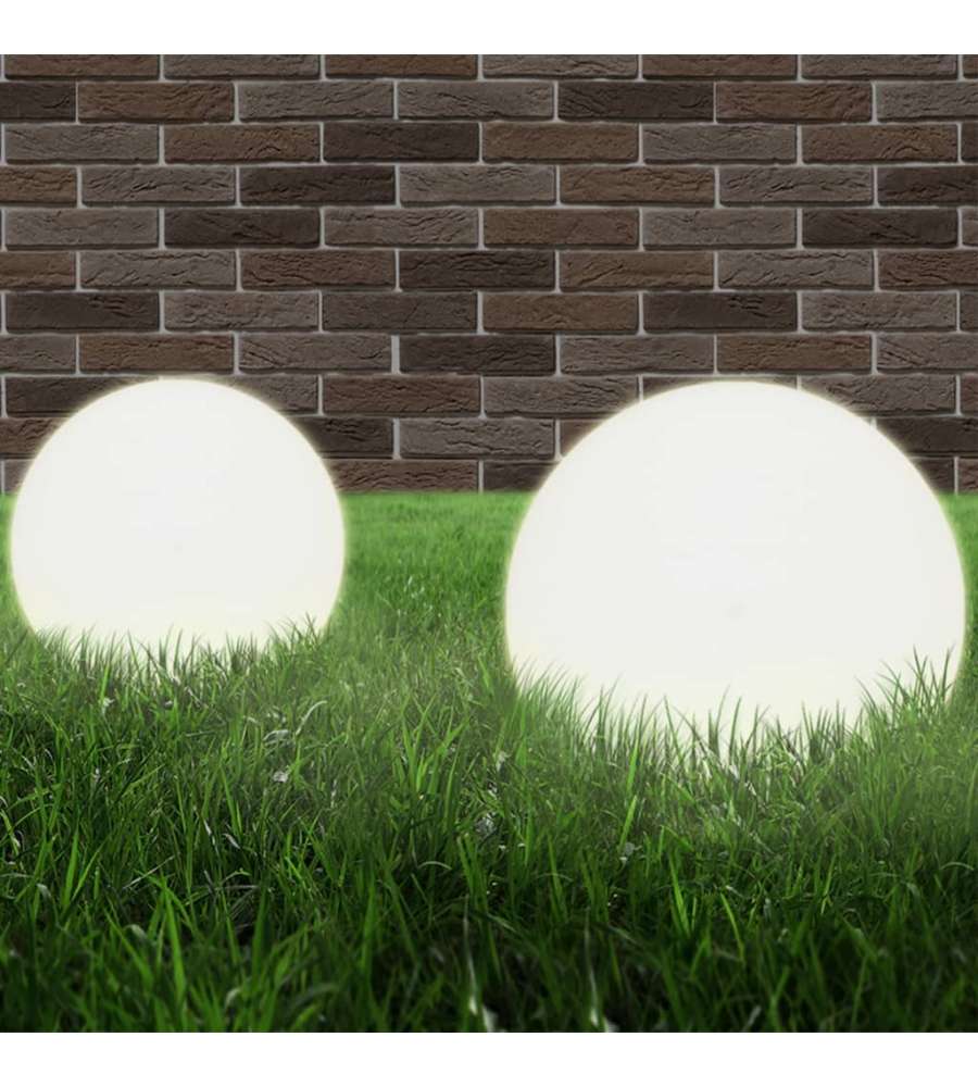 Set Lampade a LED Sferiche 2 pz 30 cm in PMMA