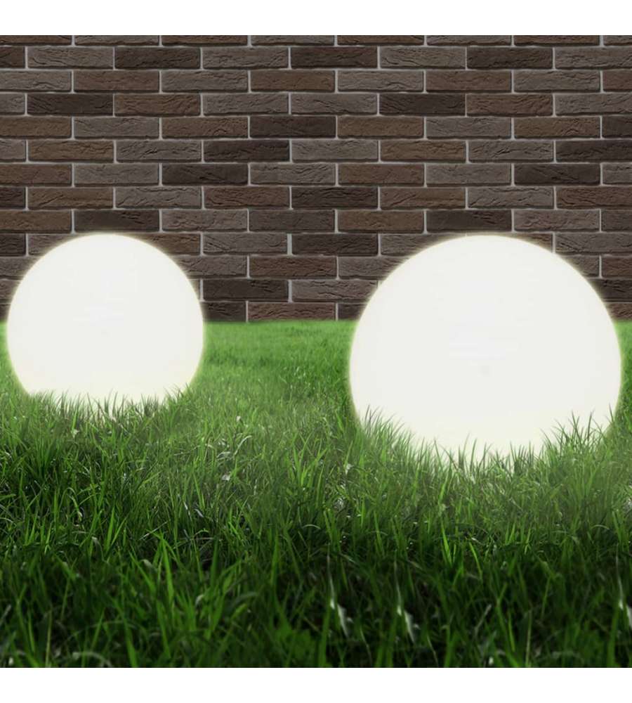 Set Lampade a LED Sferiche 2 pz 40 cm in PMMA
