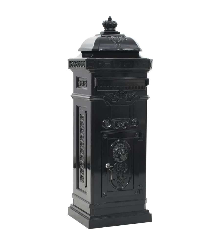 Cassetta della Posta in Alluminio Inossidabile Vintage Nera