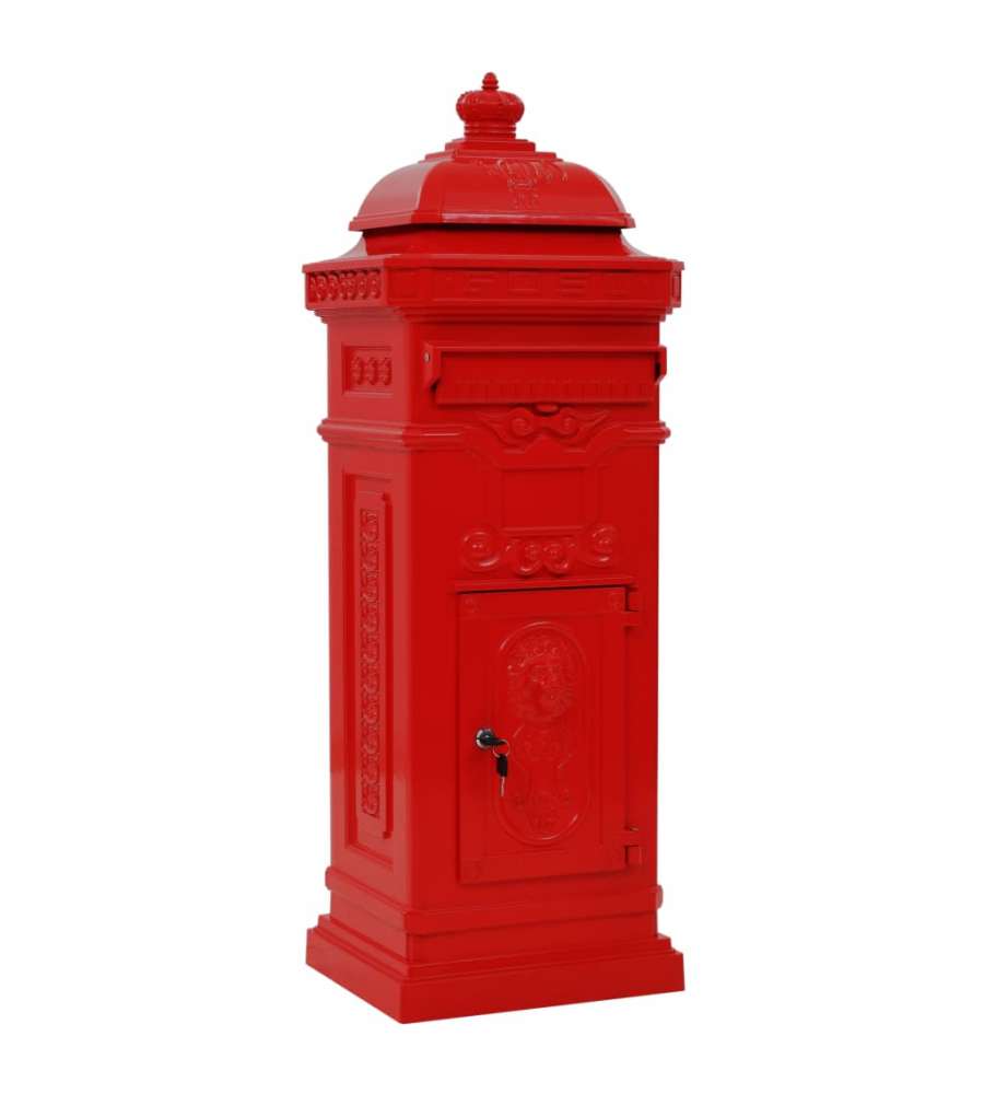 Cassetta della Posta in Alluminio Inossidabile Vintage Rossa