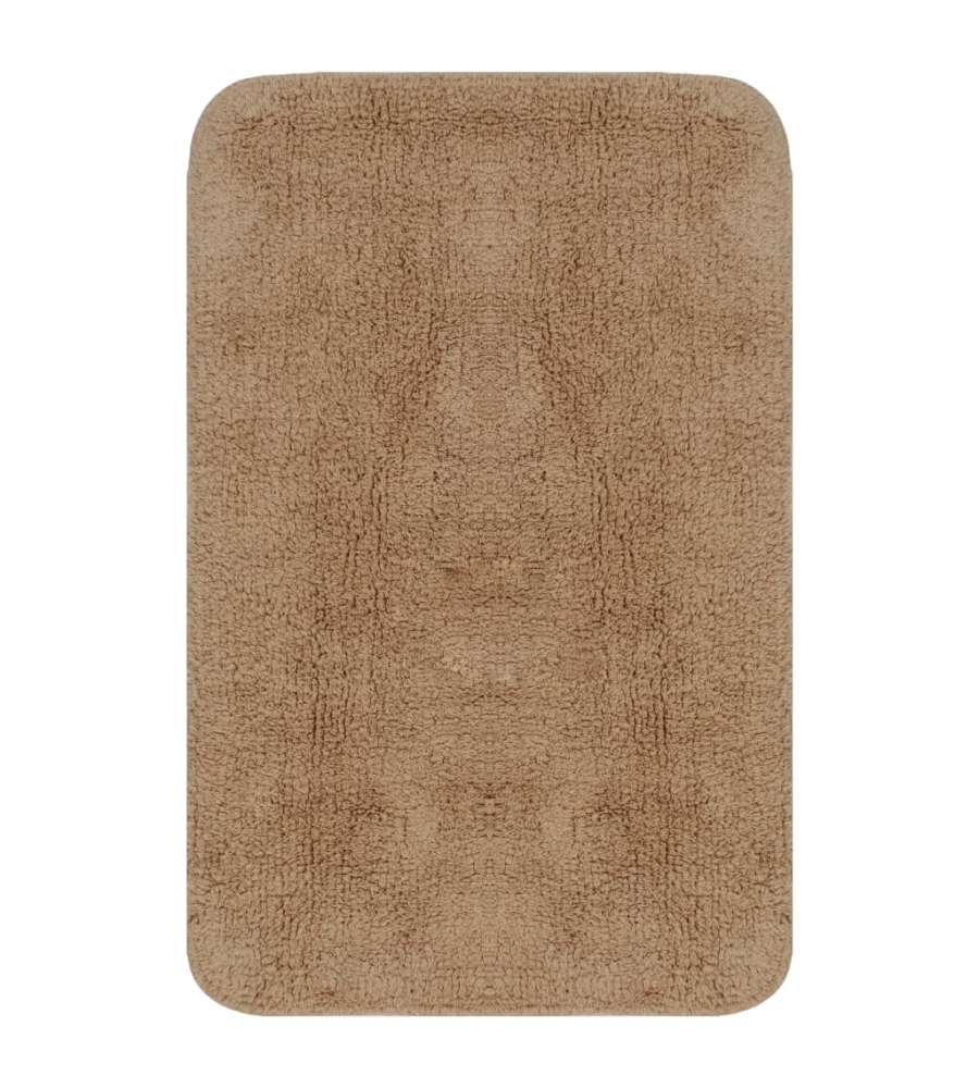 Set Tappetini per Bagno 3 pz in Tessuto Beige