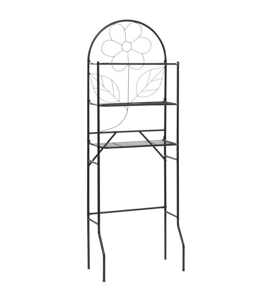 Scaffale da Bagno 60x33x174 cm Nero