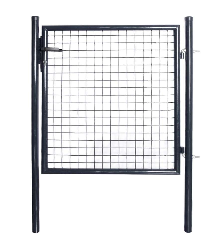 Cancello per Giardino Rete in Acciaio Zincato 85,5x100cm Grigio