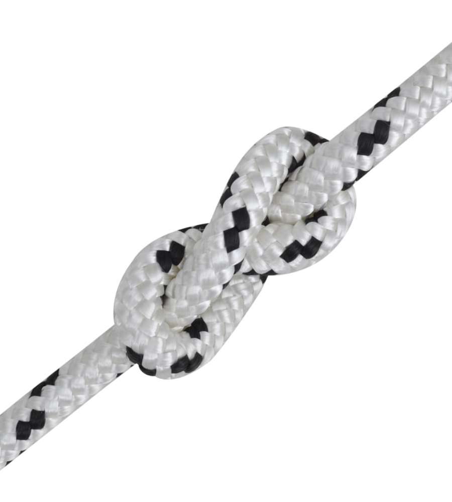 Corda Nautica Intrecciata in Poliestere 8 mm 250 m Bianco