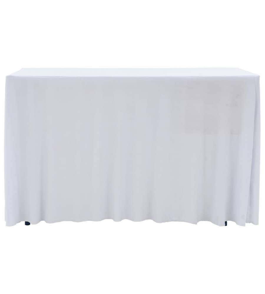 Copertura Elastica per Tavolo con Gonna 2 pz 183x76x74cm Bianco