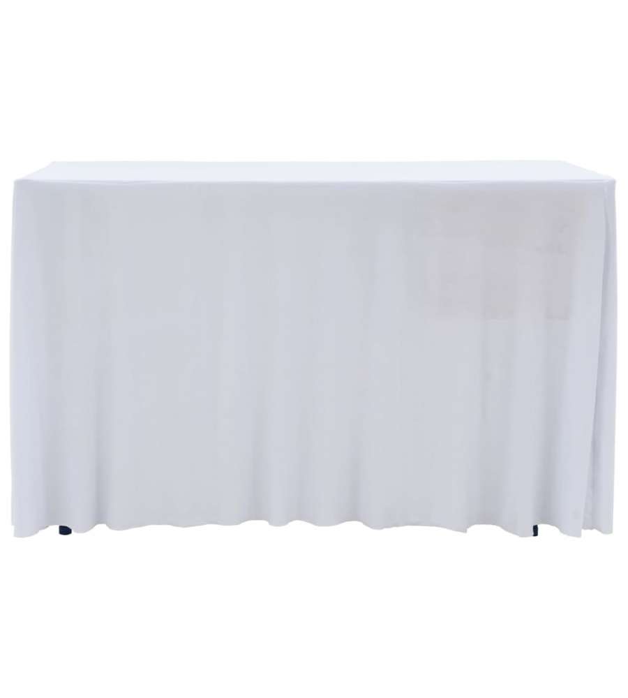 Copertura Elastica per Tavolo con Gonna 2 pz 243x76x74cm Bianco