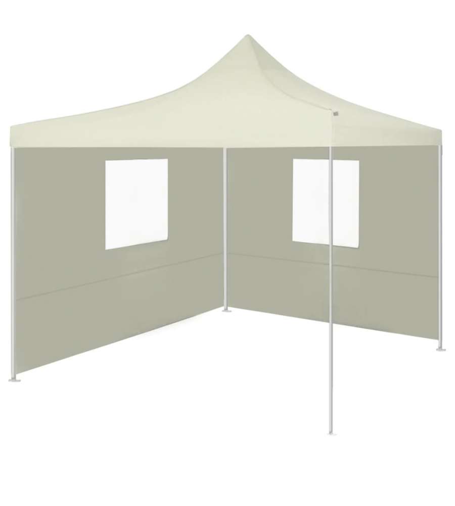 Tenda Pieghevole con 2 Pareti 3x3 m Crema