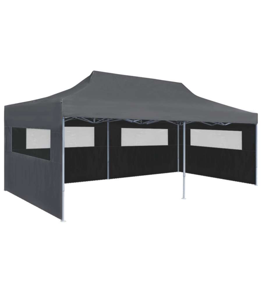 Tenda Pieghevole Pop-Up con Pareti Laterali 3x6 m Antracite