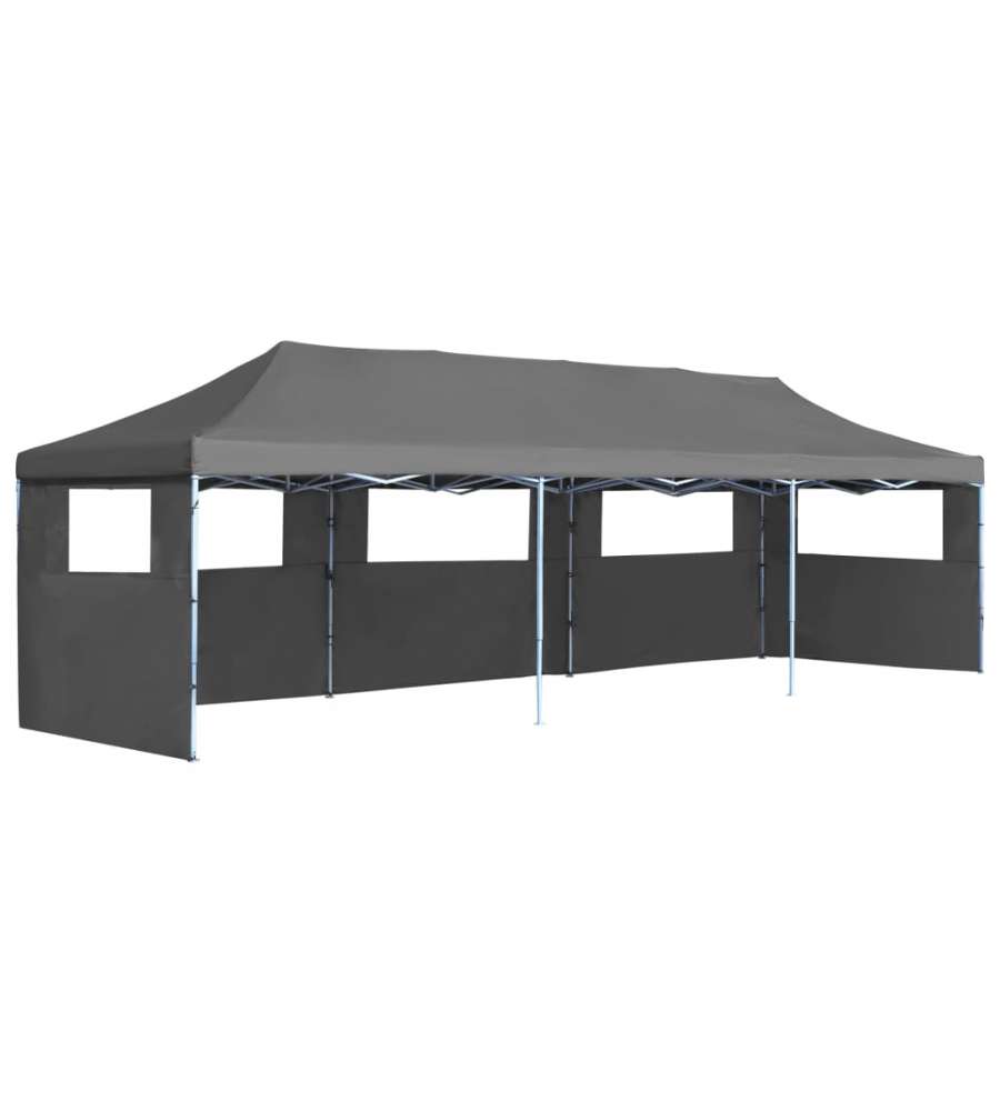 Tenda Pieghevole Pop-Up con 5 Pareti Laterali 3x9 m Antracite