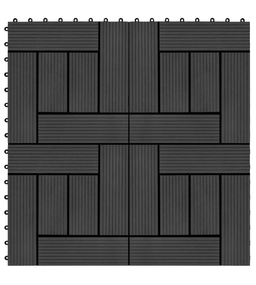 Piastrelle per Decking in WPC 11 pz 30x30cm 1 mq Nero 45026