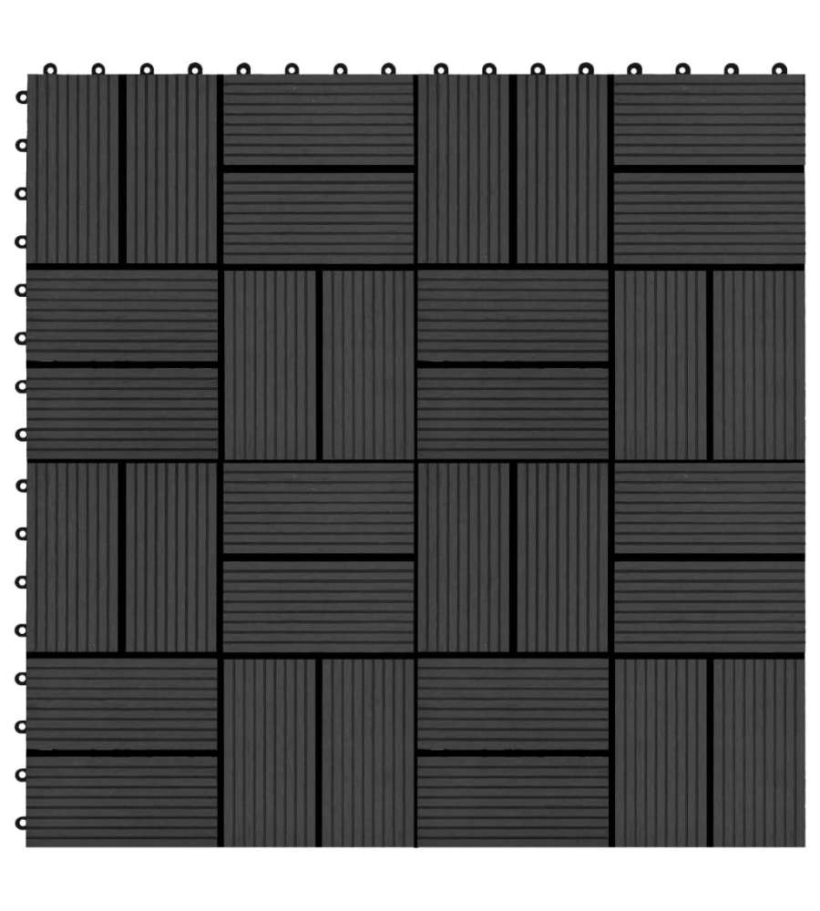 Piastrelle per Decking in WPC 11 pz 30x30cm 1 mq Nero 45031