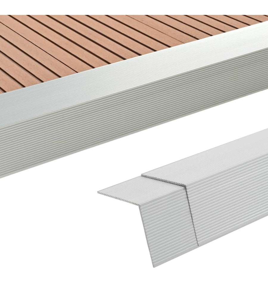 Profili Angolari per Decking in Alluminio 170 cm Argento