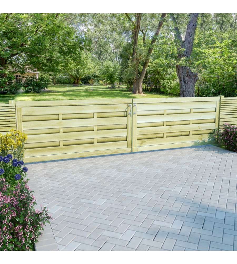 Cancelli da Giardino 2 pz in Legno Impregnato 150x75 cm Verde