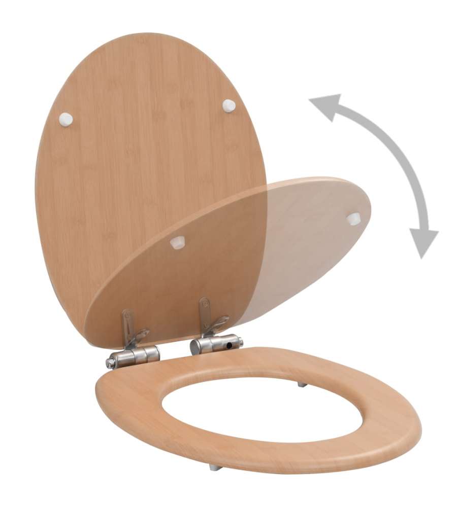 Tavoletta WC Coperchio Chiusura Morbida MDF Design a Bamb