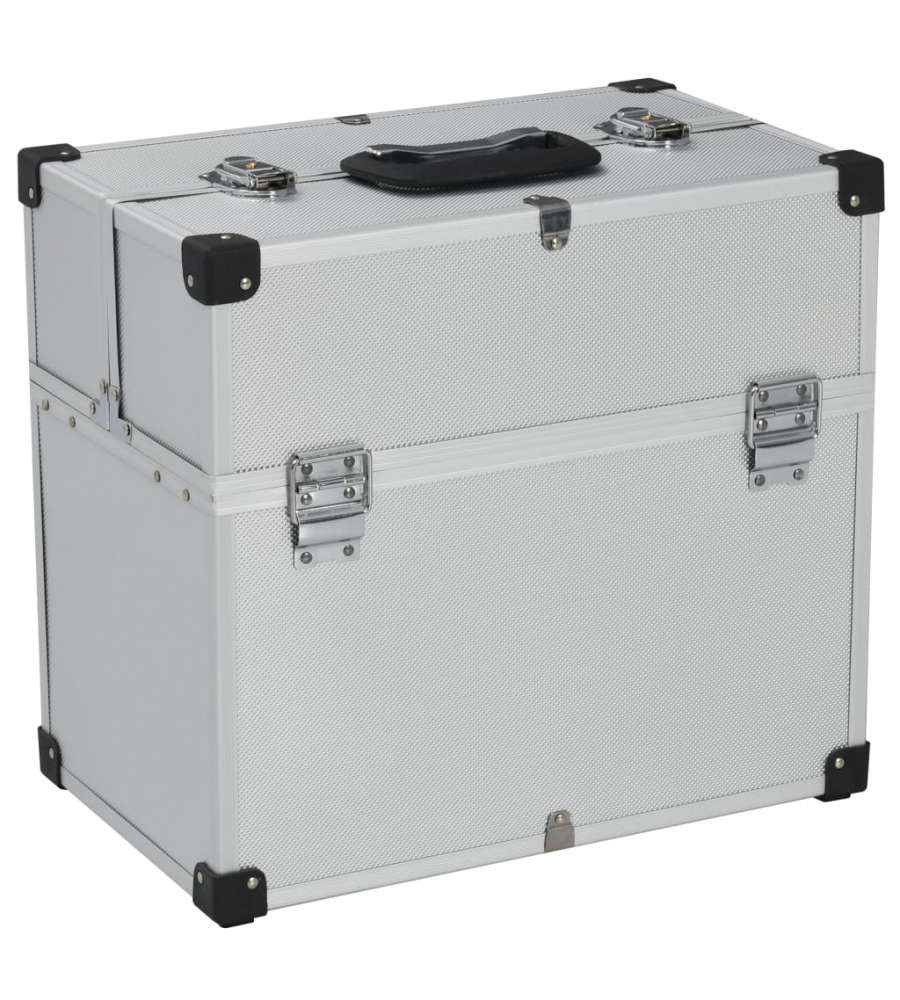  Valigetta per Attrezzi 38x22,5x34 cm Argento in Alluminio