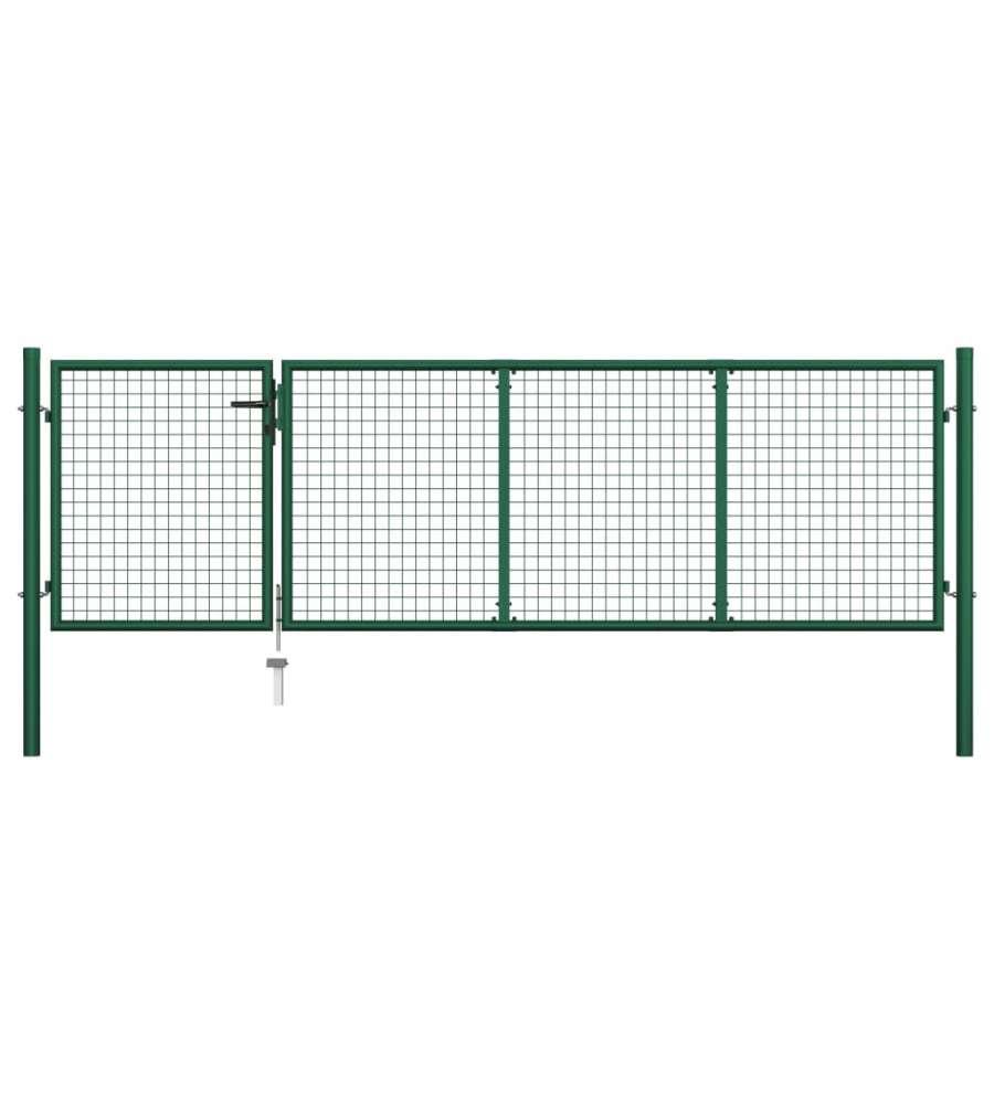 Cancello di Recinzione in Acciaio 350x100 cm Verde