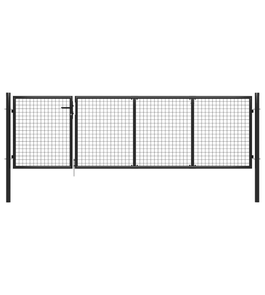 Cancello per Giardino in Acciaio 350x75 cm Antracite 144322