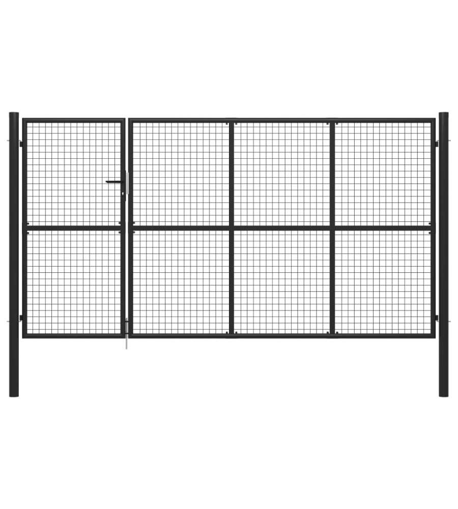 Cancello di Recinzione in Acciaio 350x150 cm Antracite 144325