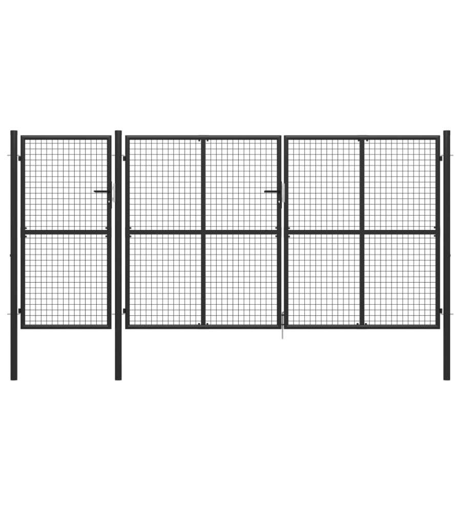 Cancello per Giardino in Acciaio 400x150 cm Antracite 144331