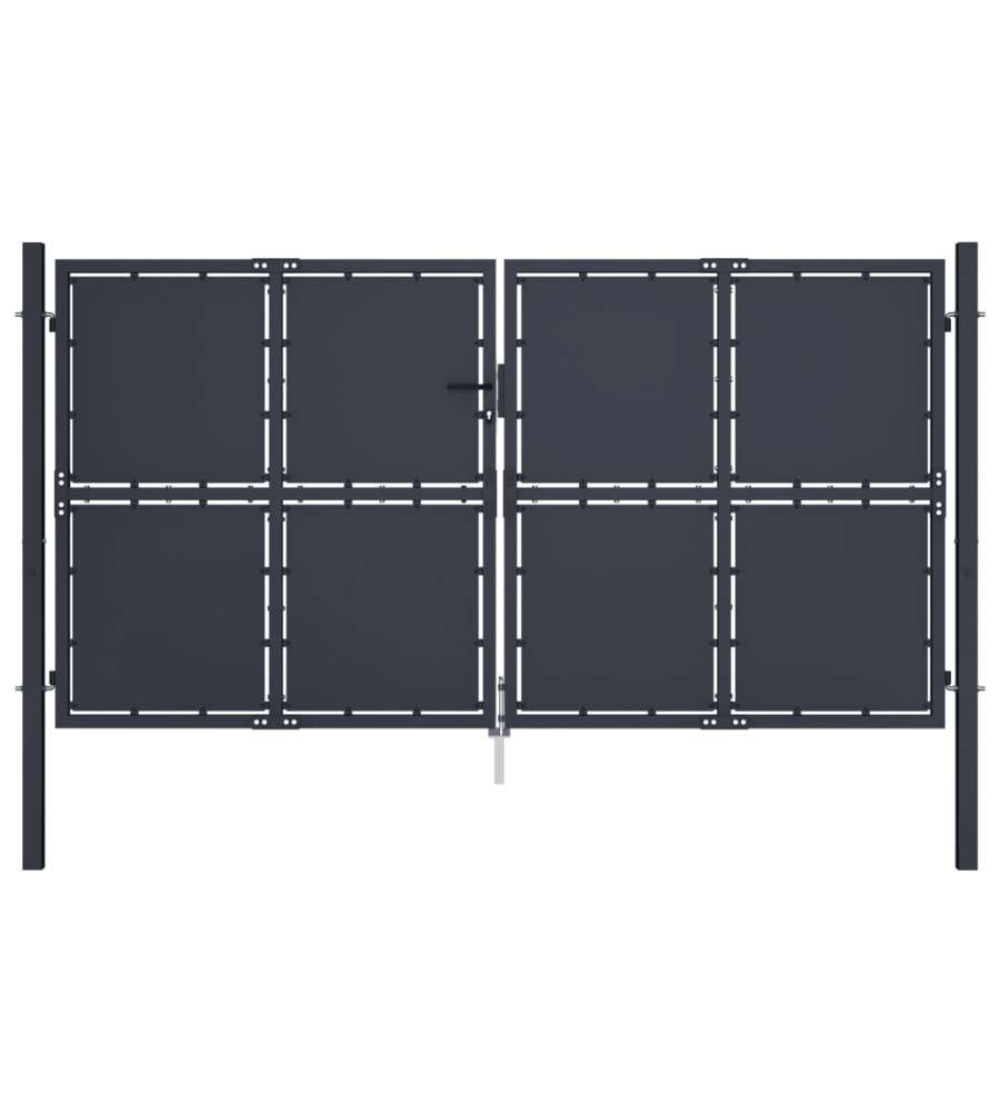 Cancello per Giardino in Acciaio 300x200 cm Antracite