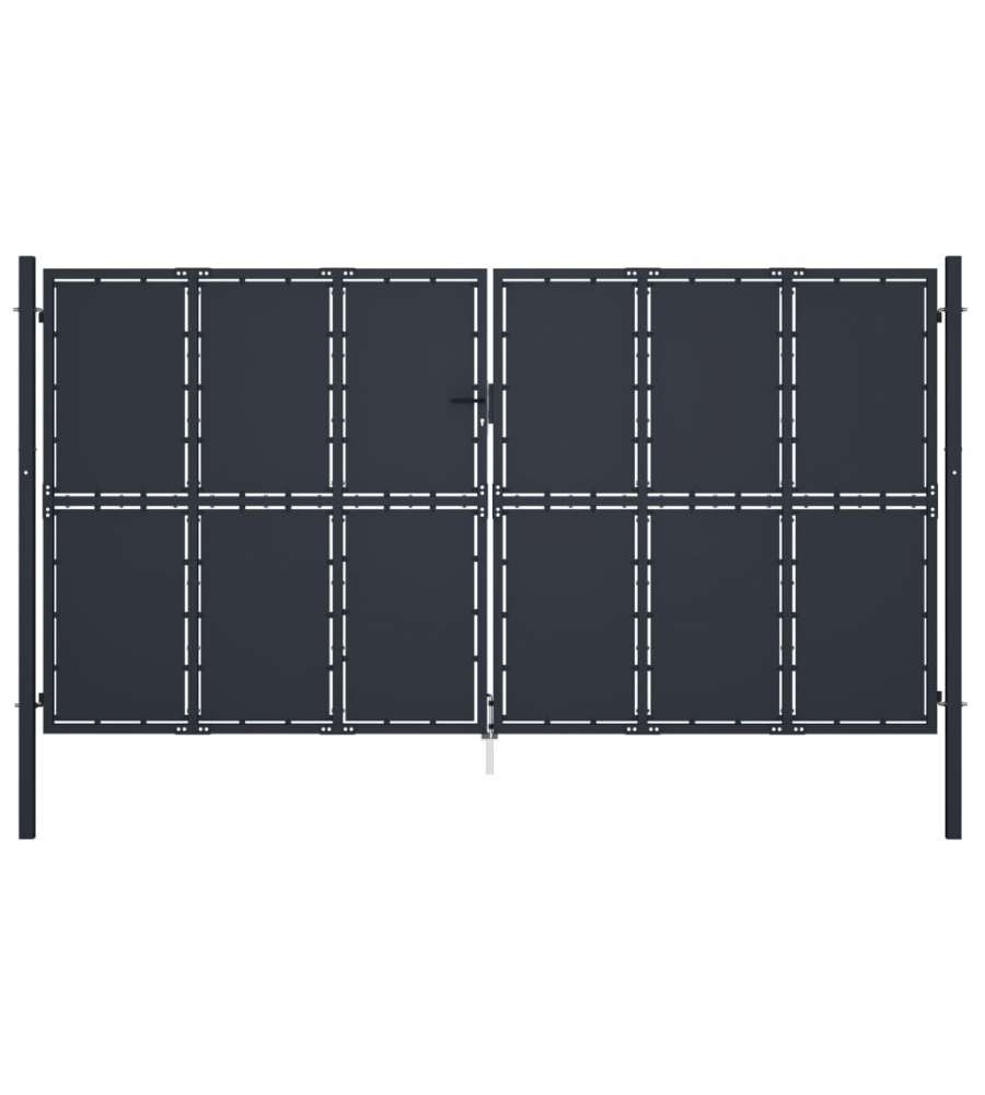 Cancello per Giardino in Acciaio 400x200 cm Antracite
