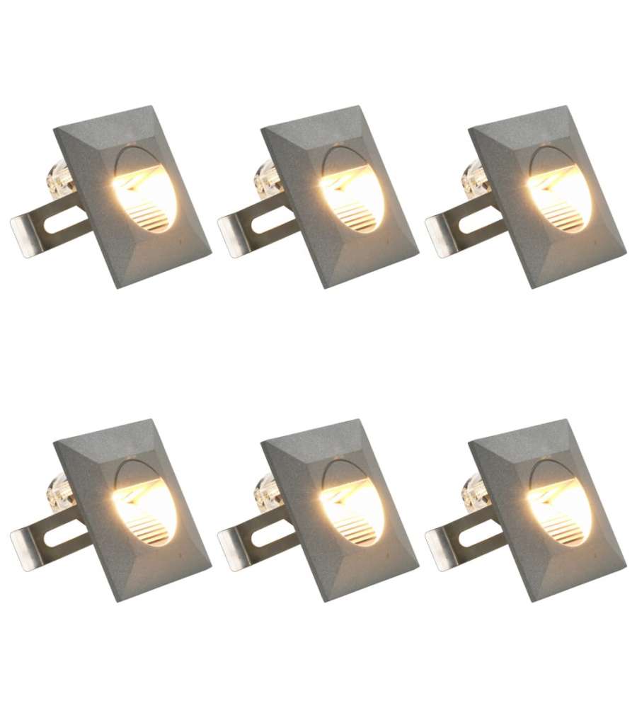 Lampade da Parete da Esterno a LED 6 pz 5 W Argento Quadrate