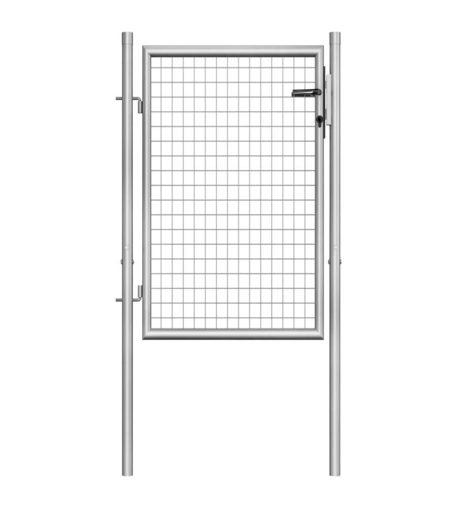 Cancello per Giardino in Acciaio Zincato 105x150cm Argento