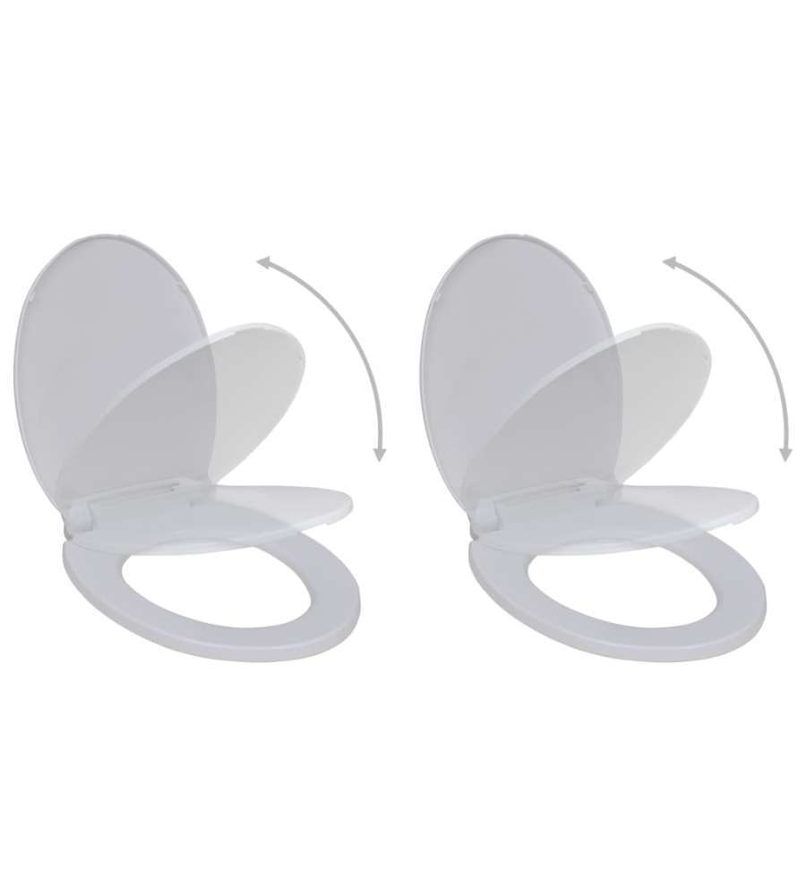 Copriwater a Chiusura Rallentata 2pz Plastica Bianco